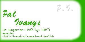 pal ivanyi business card